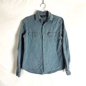 Salt Valley Western Shirt Snaps Brushed Cotton S Blue